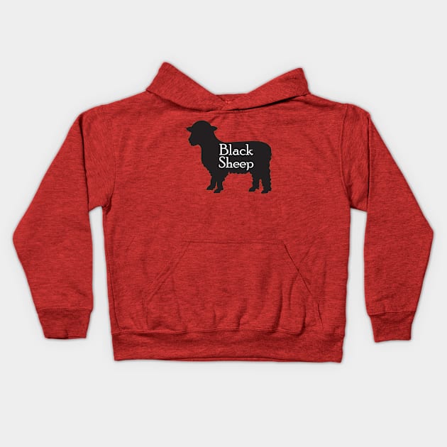 MUTCD W11-17 Black Sheep Crossing Sign Kids Hoodie by HipsterSketch